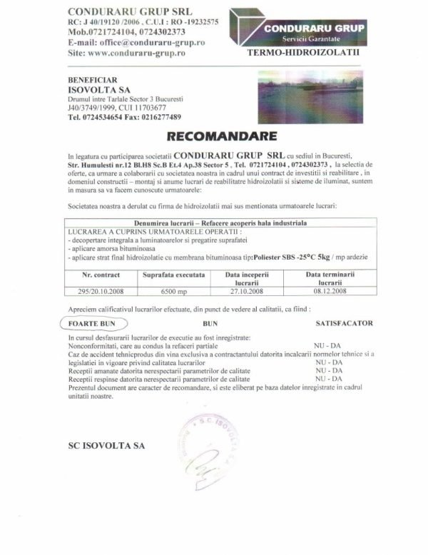 recomandare isovolta