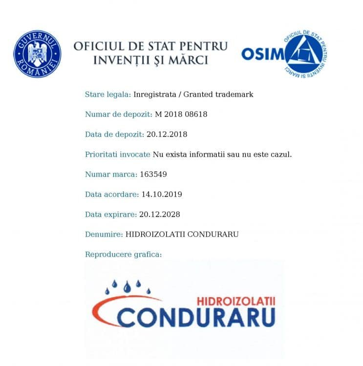 FISA MARCII HIDROIZOLATII CONDURARU page
